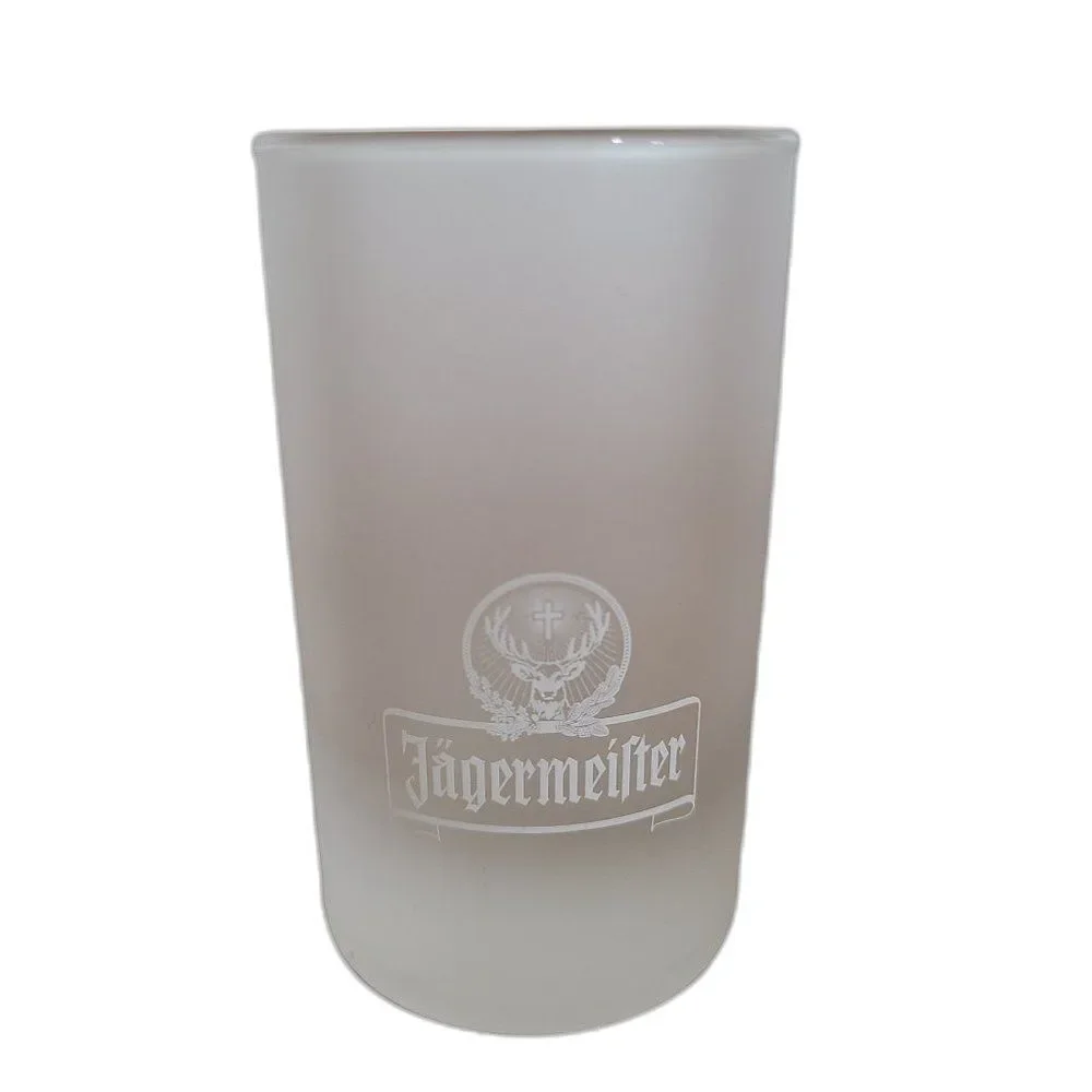 Jagermeister Collectible German Frosted 4cl Tall Shot Glass White Stag Logo